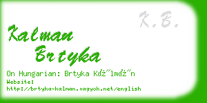 kalman brtyka business card